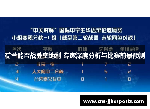 荷兰能否战胜奥地利 专家深度分析与比赛前景预测